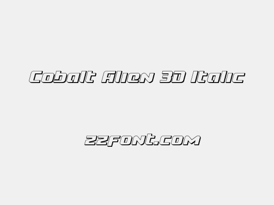 Cobalt Alien 3D Italic