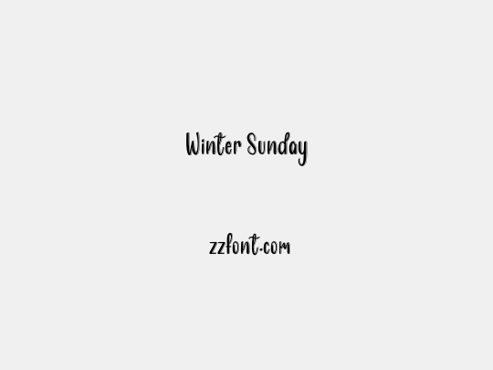 Winter Sunday