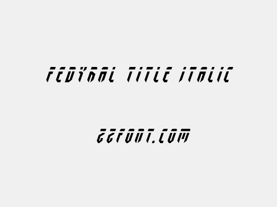 Fedyral Title Italic