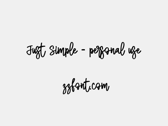 Just Simple - personal use