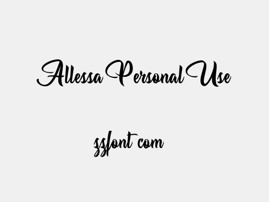 Allessa Personal Use