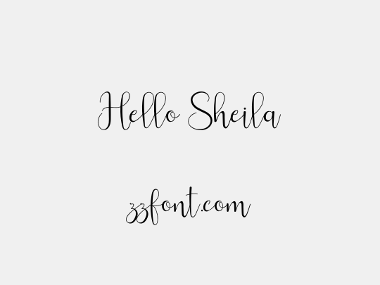Hello Sheila