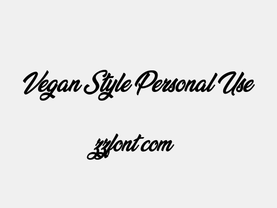 Vegan Style Personal Use