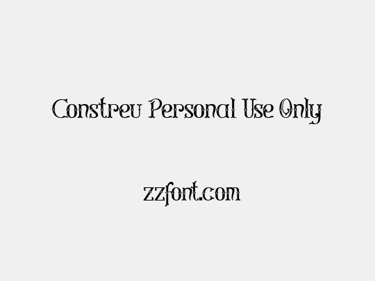Constreu Personal Use Only