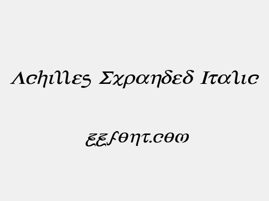 Achilles Expanded Italic