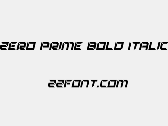 Zero Prime Bold Italic