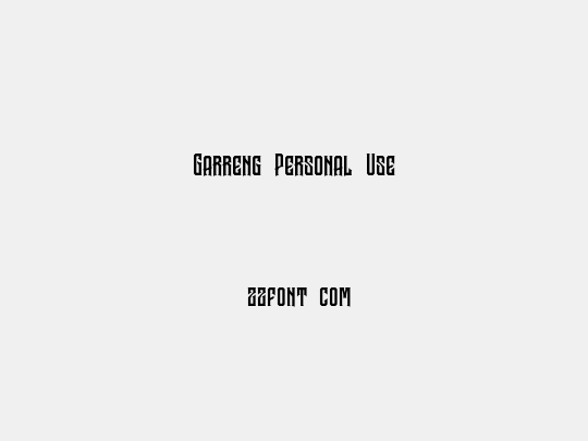 Garreng Personal Use