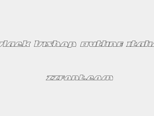 Black Bishop Outline Italic