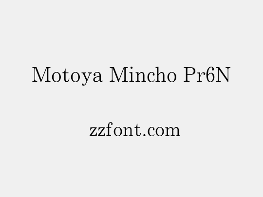 Motoya Mincho Pr6N
