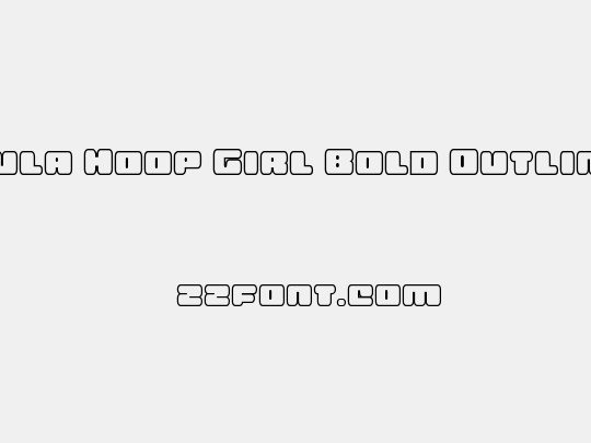 Hula Hoop Girl Bold Outline