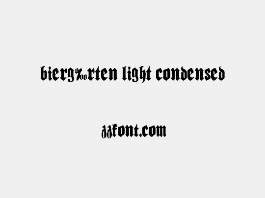Bierg‰rten Light Condensed