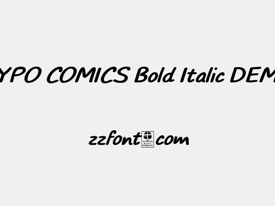 TYPO COMICS Bold Italic DEMO