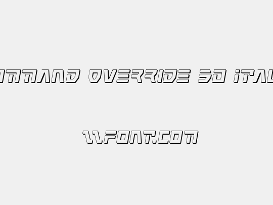 Command Override 3D Italic