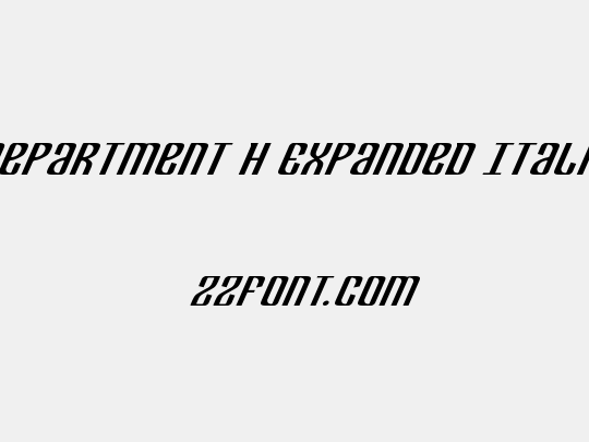Department H Expanded Italic