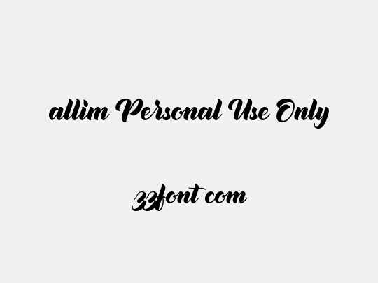 allim Personal Use Only