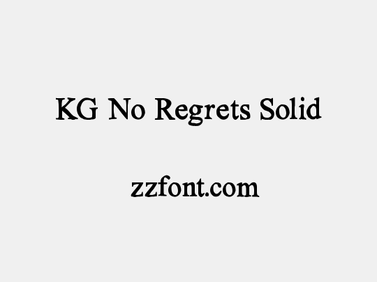 KG No Regrets Solid