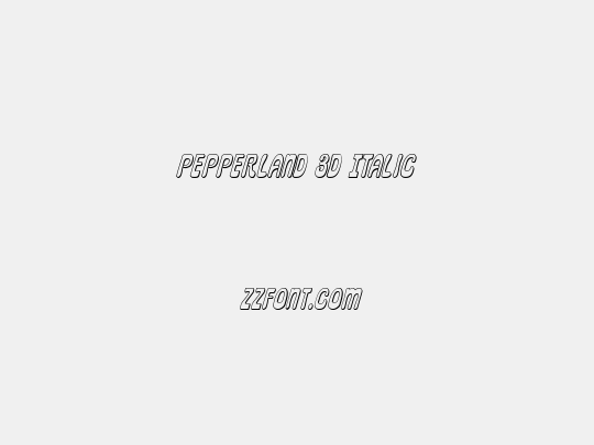 Pepperland 3D Italic